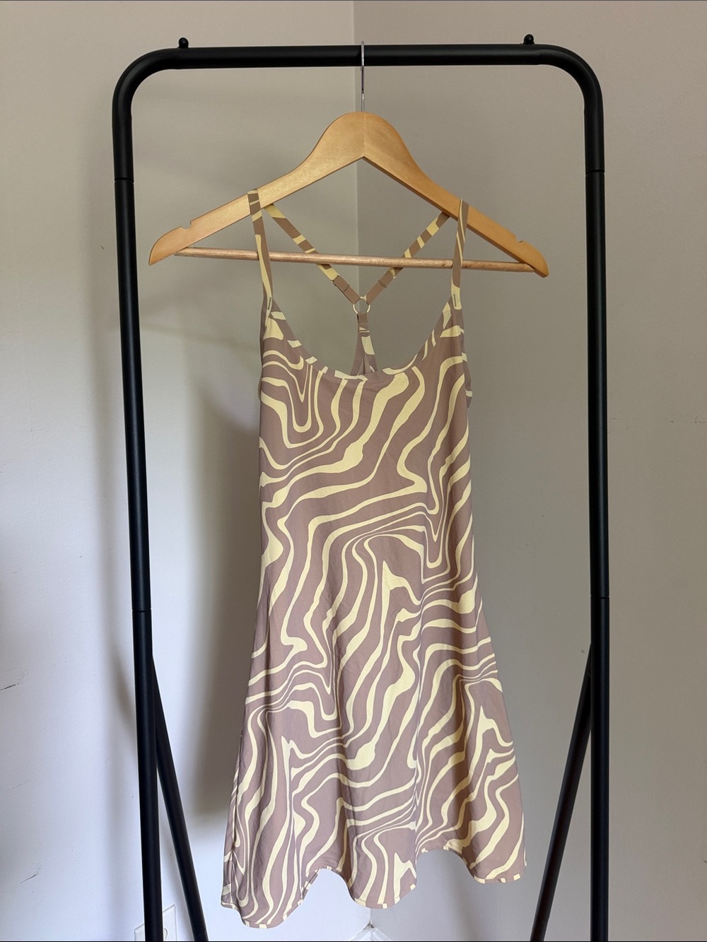 Outdoor Voices Swirl Print Athletic Dress with Built In Shorts